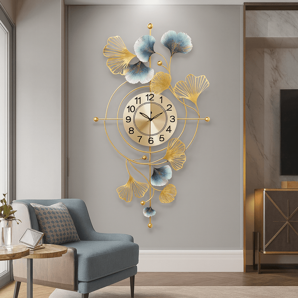 Spherevant Gold Metal Wall Clock For Home Decor — product view 1