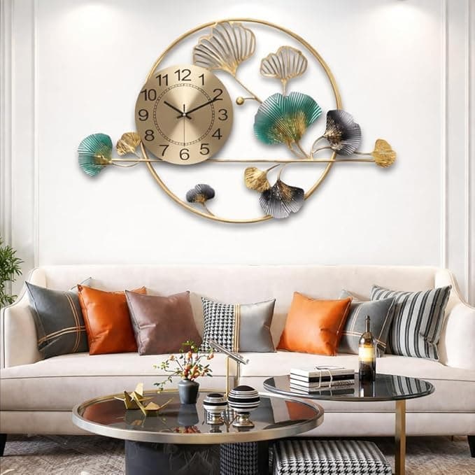 Gold Metal Wall Clock For Home Decor