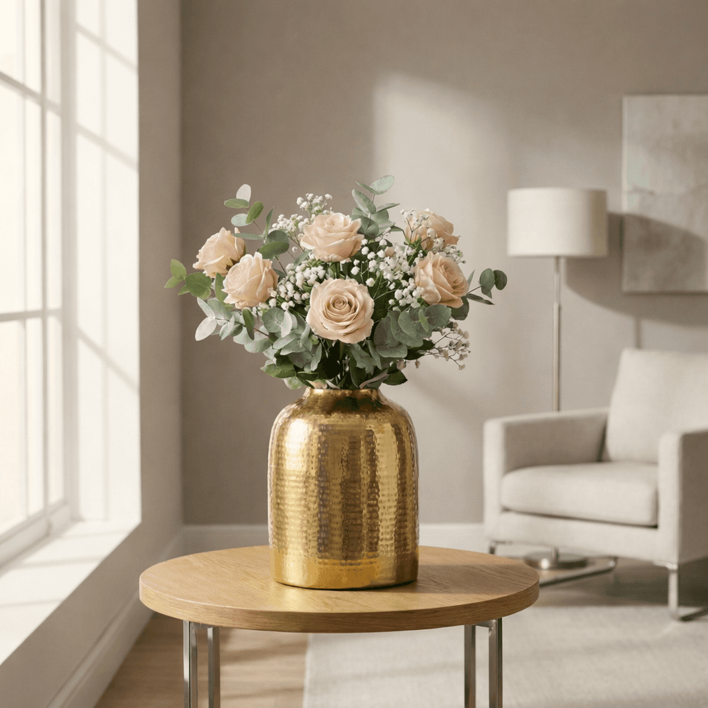 Gold Metal Flower Vase For Home Decor
