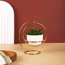 Spherevant Gold Metal Hanging Planter For Home Decor
