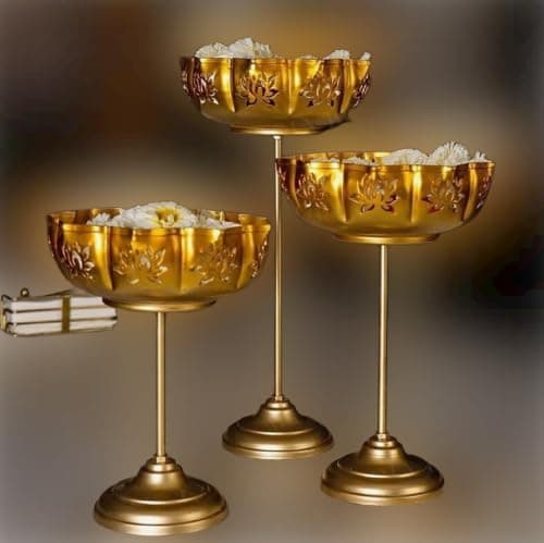 Spherevant Gold Metal Decorative Bowl Set For Home Decor Pack Of 3 — product view 1